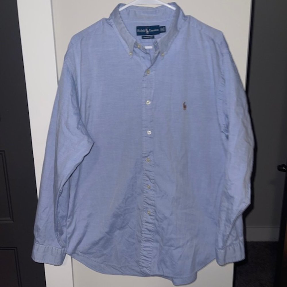Ralph Lauren Classic Fit Light Blue Button Down - Neck 17.5 - Sleeve 34-35